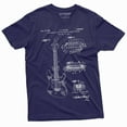 thumbnail image 1 of Guitar 1955 Patent art T-shirt Guitar Player music musician Guitarist Shirt (XX-Large Navy Blue), 1 of 7