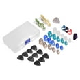 thumbnail image 1 of Guitar Accessories Kit Includes 20pcs Silicone Guitar Finger Protectors + 10pcs Guitar Picks + 4pcs Thumb & Finger Picks + Pick Holder + 2pcs Music Page Clips with Storage Box for Acoustic Guitar Beg, 1 of 6