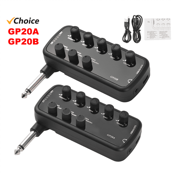 Guitar Amplifier Effects Portable Headphone Plug and Play for Electric Musical Instrument