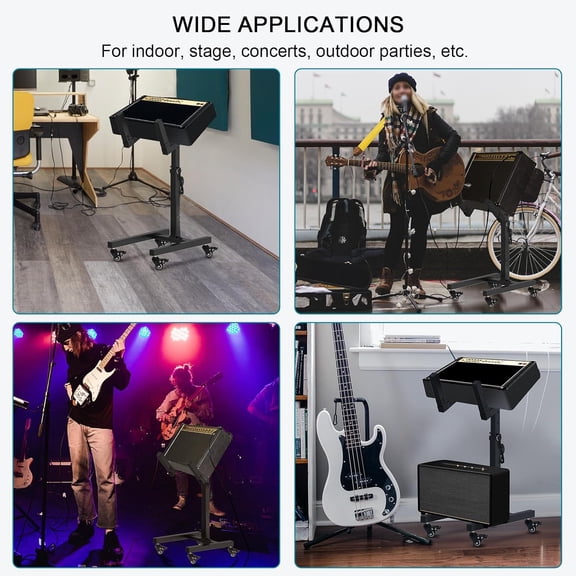 Guitar Amplifier Stands Adjustable Mobile Amp Tilt Back Stand or Amps Speaker Cabinet Stands Combo Stands