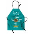 thumbnail image 1 of Guitar Apron Abstract Music Themed with Birds on Strings and Clouds Illustration, Unisex Kitchen Bib Apron with Adjustable Neck for Cooking Baking Gardening, Turquoise Marigold White, by Ambesonne, 1 of 3