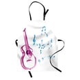 thumbnail image 1 of Guitar Apron Watercolor Musical Instrument with Notes Sheet Elements Brush Stroke Effect, Unisex Kitchen Bib Apron with Adjustable Neck for Cooking Baking Gardening, Magenta Blue White, by Ambesonne, 1 of 3