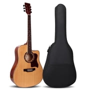 Guitar Bag, TSV 40-41 Acoustic Guitar Bag, Waterproof Guitar Case with Dual Adjustable Shoulder Strap, Guitar Dust Cover, Soft Guitar Backpack Case, Black