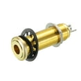 thumbnail image 1 of Guitar Bass 1/4" Stereo Mono Barrel Jack Input Output Cylinder Plug Sockets Gold for Electric Guitar Bass, 1 of 5