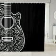 thumbnail image 1 of Guitar Bath Curtain Music Themed Guitar Shower Curtain Guitar Instruments Print Bathroom Shower Curtain Set for Stalls Bathtubs Room Decor Stylish Black White Waterproof Bathroom Curtains 72x84 Inch, 1 of 5