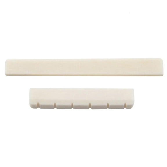 Acoustic Guitar Bone Blanks Saddle and Unslotted Guitar Nut Replacement for Folk Electric Acoustic Guitar