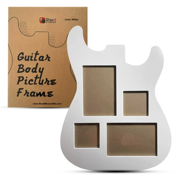 Guitar Body Multi-Photo Frame, Holds 4 Pictures, Musician Gifts, 3-Way Wall Mount