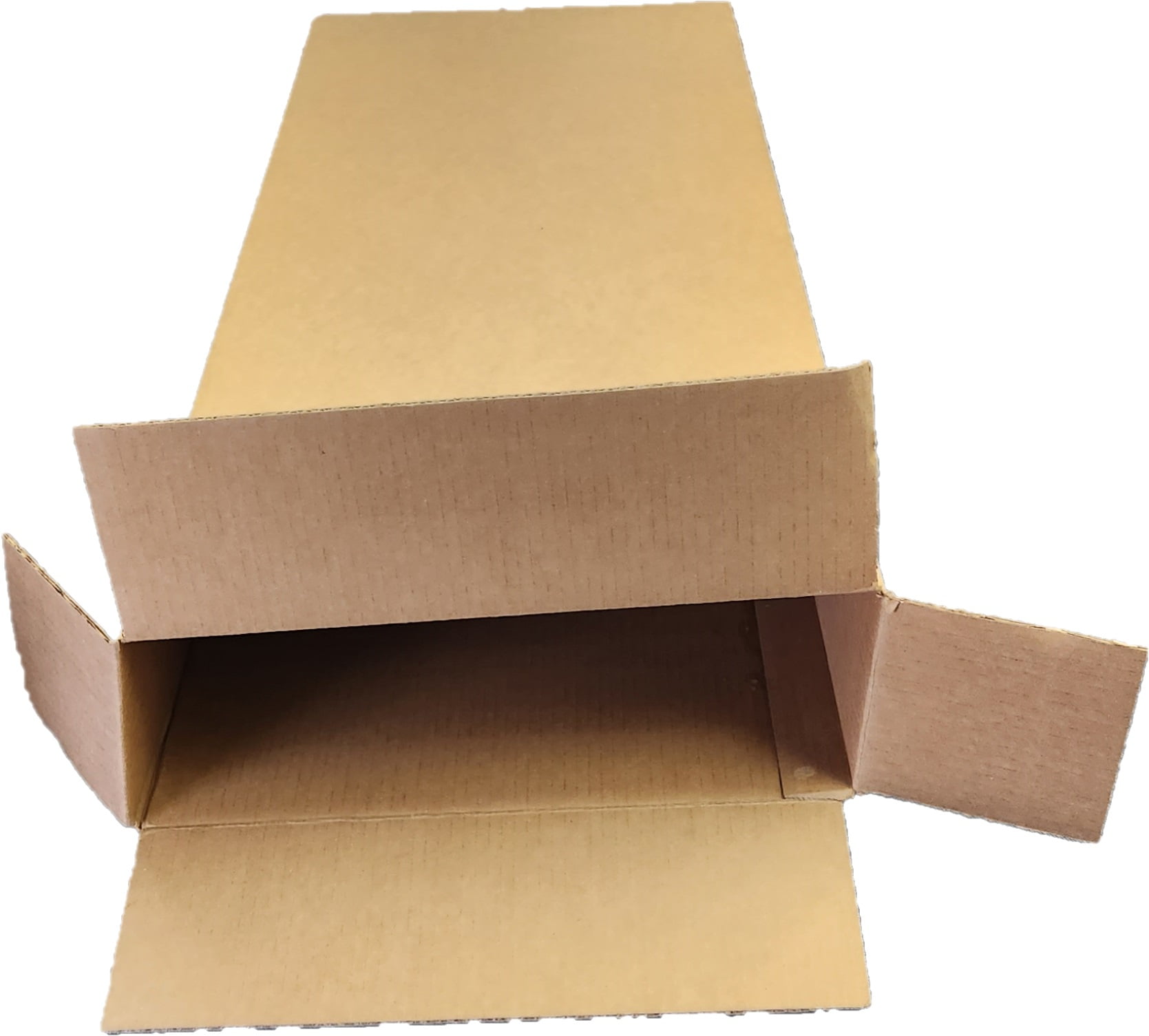 Lot De 50 Cartons Pliants HaGa® - Dimensions 15 X 15 X 120 Cm, Simple Cannelure, Marron