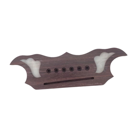 Guitar Bridge Acoustic Rosewood Saddle Slotted Six String Lightweight Wooden Accessory for Music Players