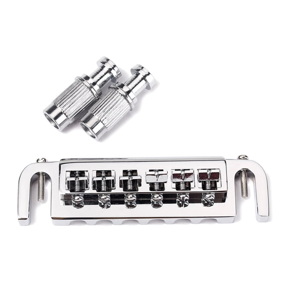 Guitar Bridge, Electric Guitar Bridge Wraparound Bridge Stop Tailpiece, Adjustable Combination Saddle Bridge with Roller