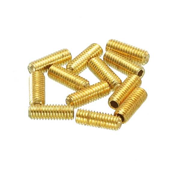 Guitar Bridge Saddle Height Adjustment Screws Metric M3x8 Gold for Electric Guitar Bridge 12pcs