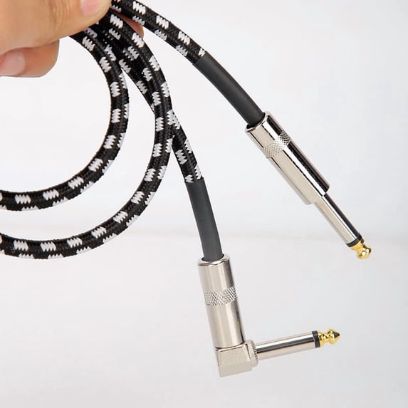 WIGACH Guitar Cable 10 ft Electric Instrument Cable Bass AMP Cord 1/4 Right to Straight for Electric Guitar, Bass Guitar, Electric Mandolin, Pro Audio Black/White