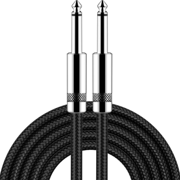 Guitar Cable 16.4ft Electric Instrument Cable Bass AMP Cord Straight to Straight for Electric Guitar, Bass Guitar, Electric Mandolin, Pro Audio, Black