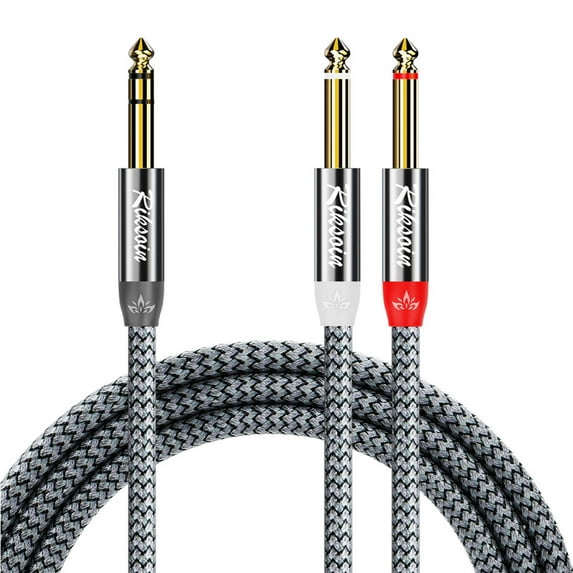 1/4 Inch TRS Instrument Cable,Straight 6.35mm Male Jack Stereo Audio Interconnect Cord,6.35 mm Balanced Line for Guitar,Bass,Keyboard,Mixer,Amplifier,Amp,Speaker-4FT