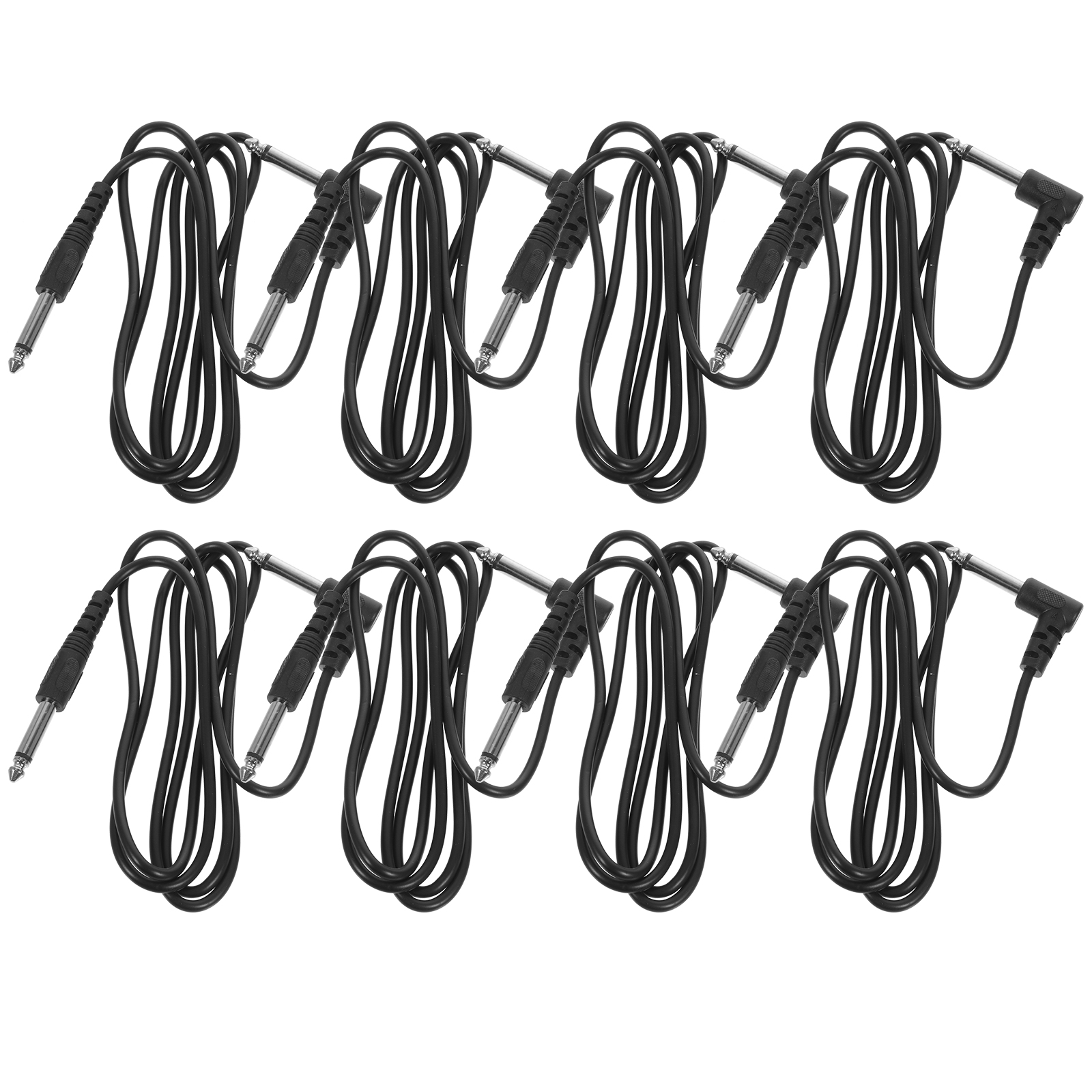 Guitar Cable Electric Amp Pedal Cables 8 Pcs Amplifier Black Leather