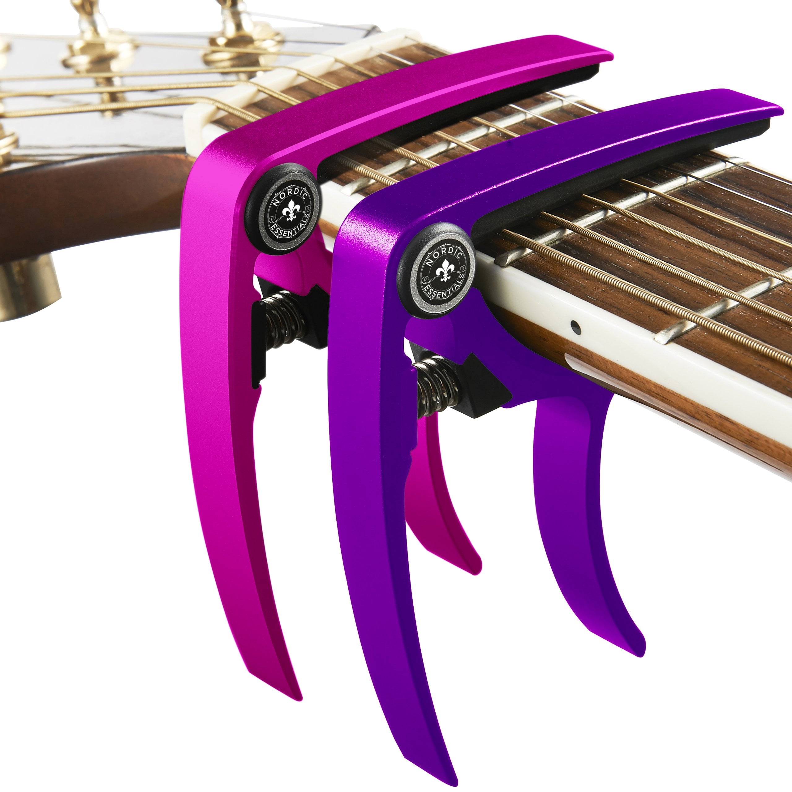 Nordic Essentials Silicone Capos Portable for Guitar Ukulele Banjo Mandolin Bass 2 Pack