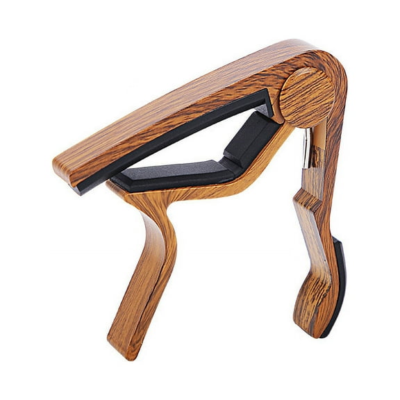 Guitar Capo, Alloy Guitar Capo for 6 Strings Folk, Electric and Acoustic Guitar, Ukulele, Wood Color.