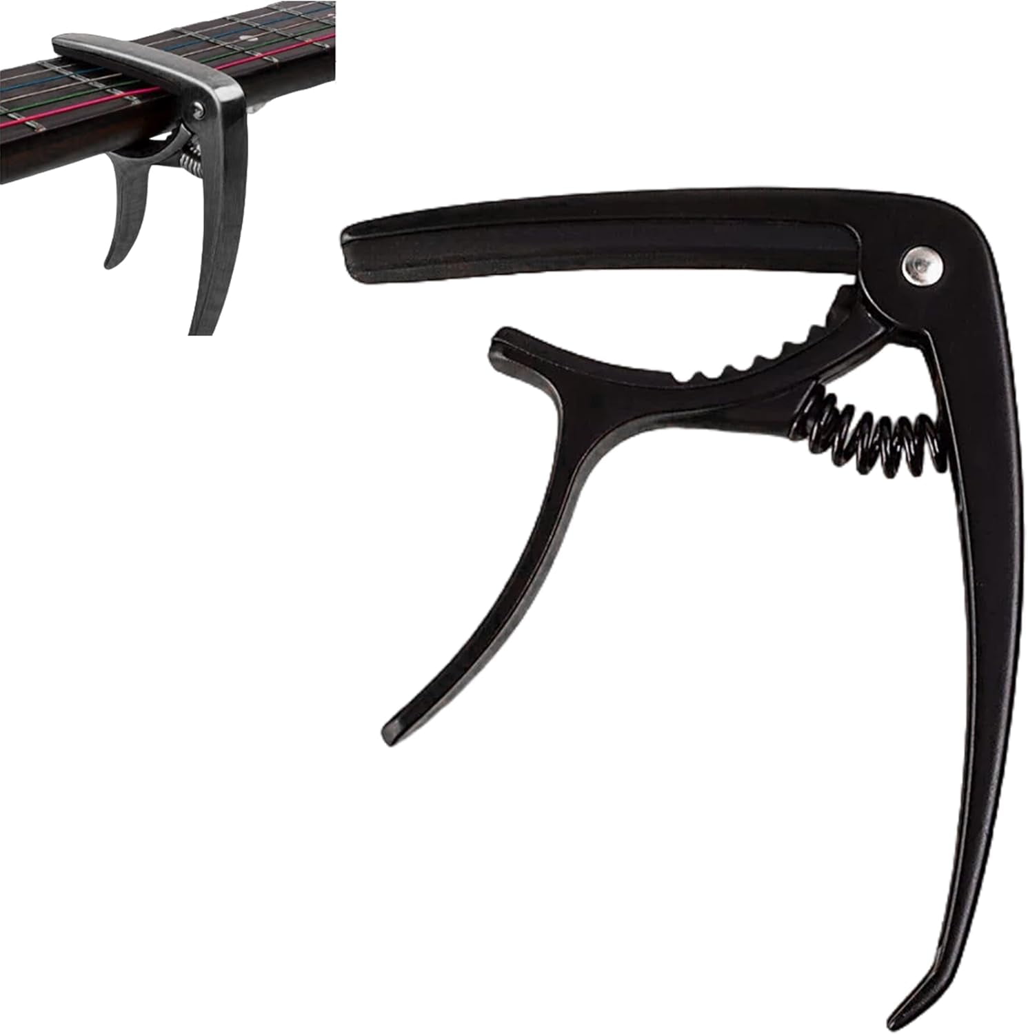 Guitar Capo Guitar Clip: Guitar Capo for Acoustic Guitar, Electric Guitars, Ukulele, Banjo, Mandolin, Bass, Acoustic Guitar Capo 6 String, Zinc Alloy Metal Guitar Clamp (Black)