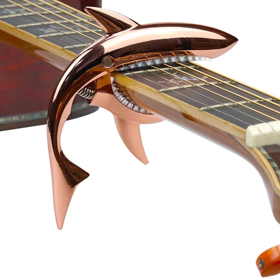 Guitar Capo – Metal Shark Shaped Clamp | Quick Release, Universal Fit, Easy Use | Durable Metal | Acoustic, Electric Compatible | Sharks-Inspired Style