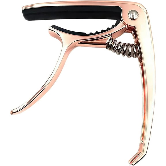 Guitar Capo: Suitable for 6-string acoustic and electric guitars, ukulele, and banjo. Eliminates buzz. Color:Rose Gold