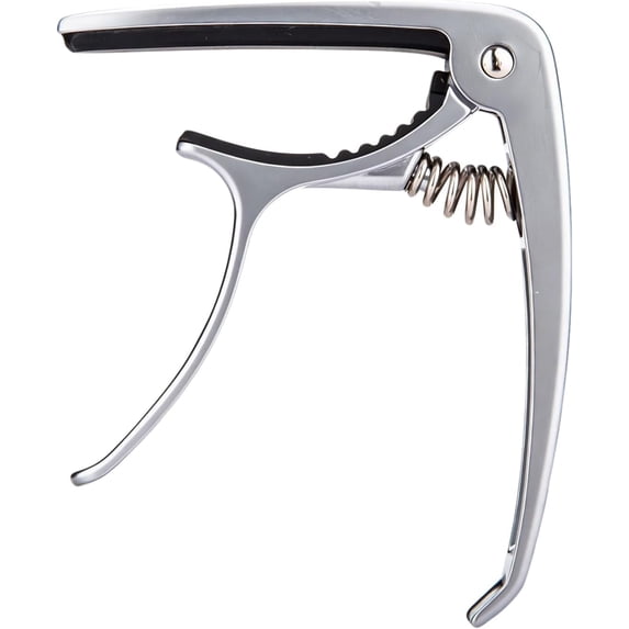 Guitar Capo: Suitable for 6-string acoustic and electric guitars, ukulele, and banjo. Eliminates buzz. Color:silver