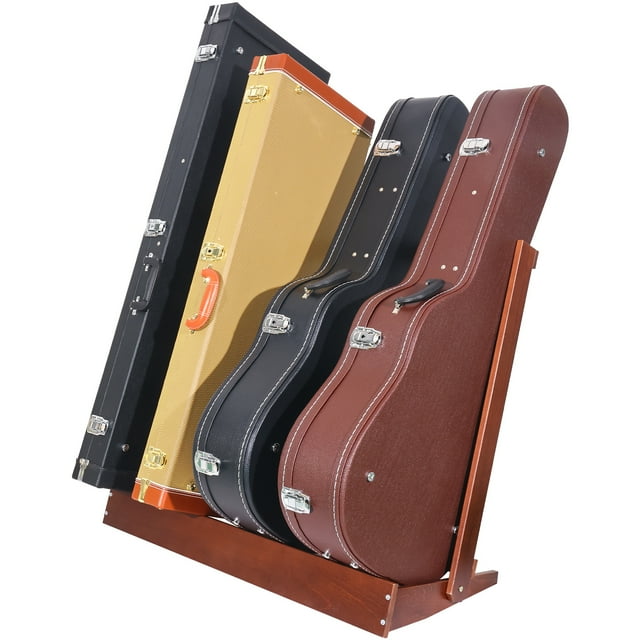 Guitar Case Rack, Folding Hardwood Guitar Case Stand for Multiple