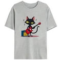 thumbnail image 1 of Guitar Cat Tee Fun Graphic T Shirt Tops Music Lover Fashion Casual Short Sleeve Gray S-3XL, 1 of 5