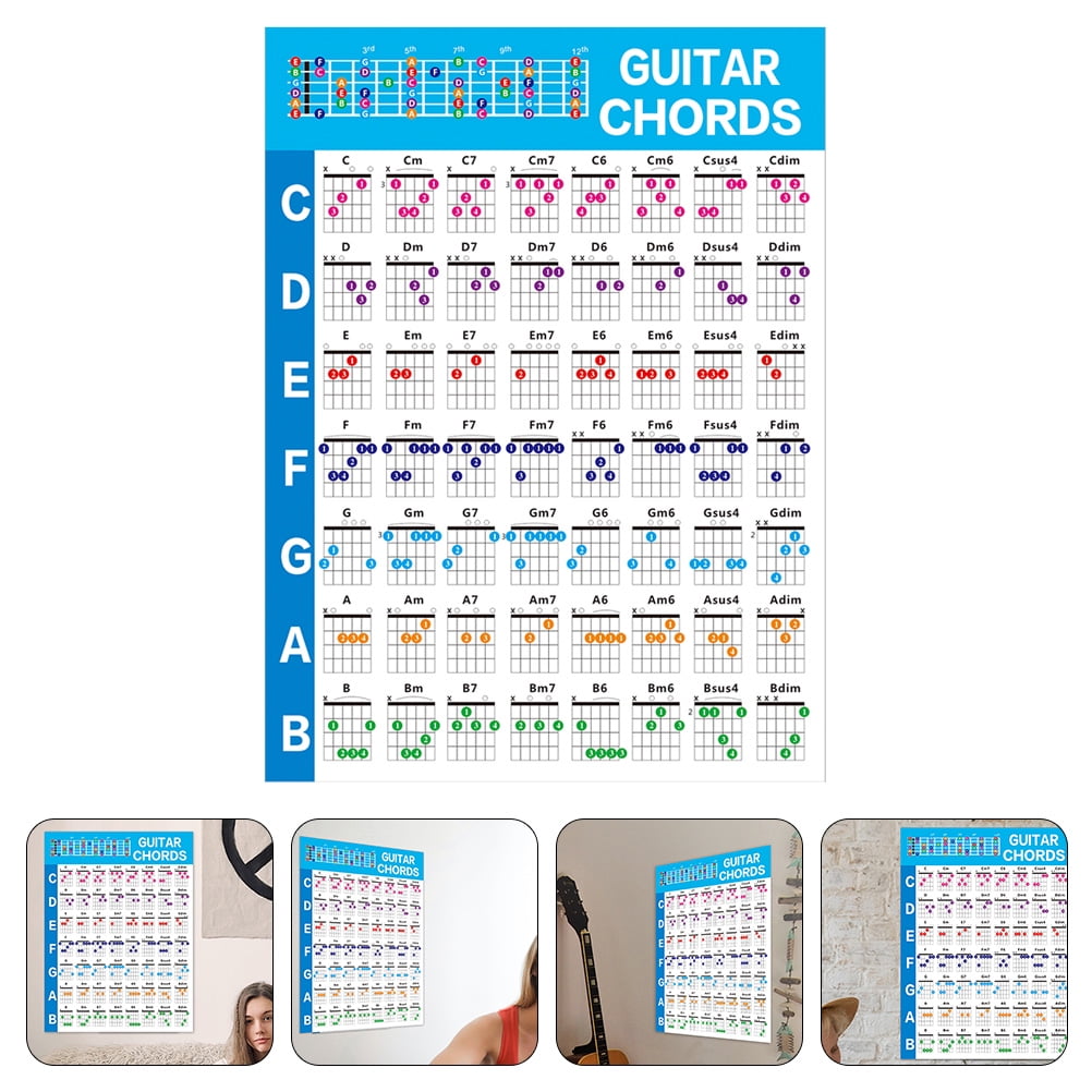 Guitar Chord Practice Chart Guitar for Beginners Kids Ukulele Fingering