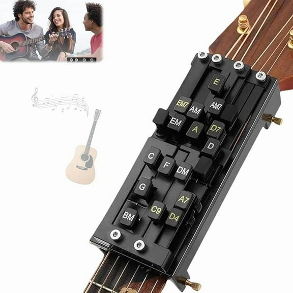Guitar Chord Presser, Acoustic Guitar Chord Presser for Acoustic, Guitar Learning Aid Tool Accessories for Beginners Friends Gifts (New Model)