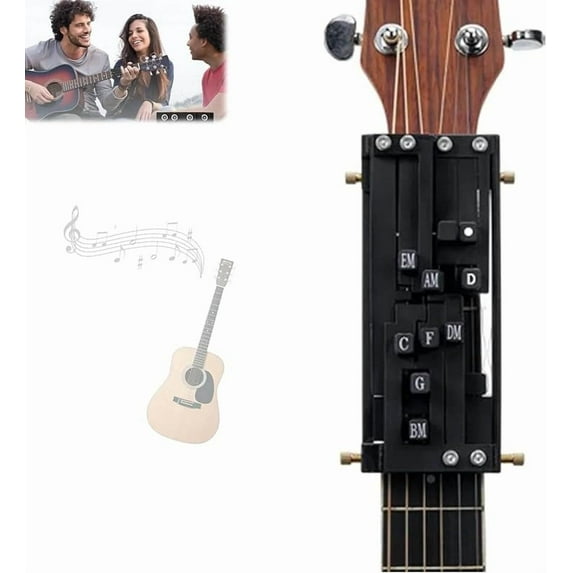 Guitar Chord Presser, Acoustic Guitar Chord Presser for Acoustic, Guitar Learning Aid Tool Accessories for Beginners Friends Gifts (New Model)
