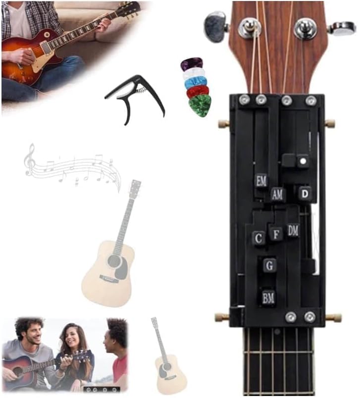 Trainer D'accords Pour Guitare - Aide à Appuyer Sur Les Cordes - Pour Débutants Et Seniors - Noir - 10