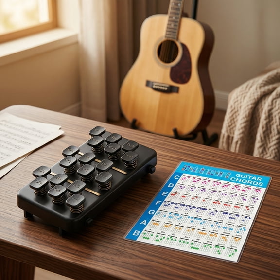 Guitar Chord Trainer for Beginners, One-Press Learning Tool Fits 38-41 in Acoustic Guitar