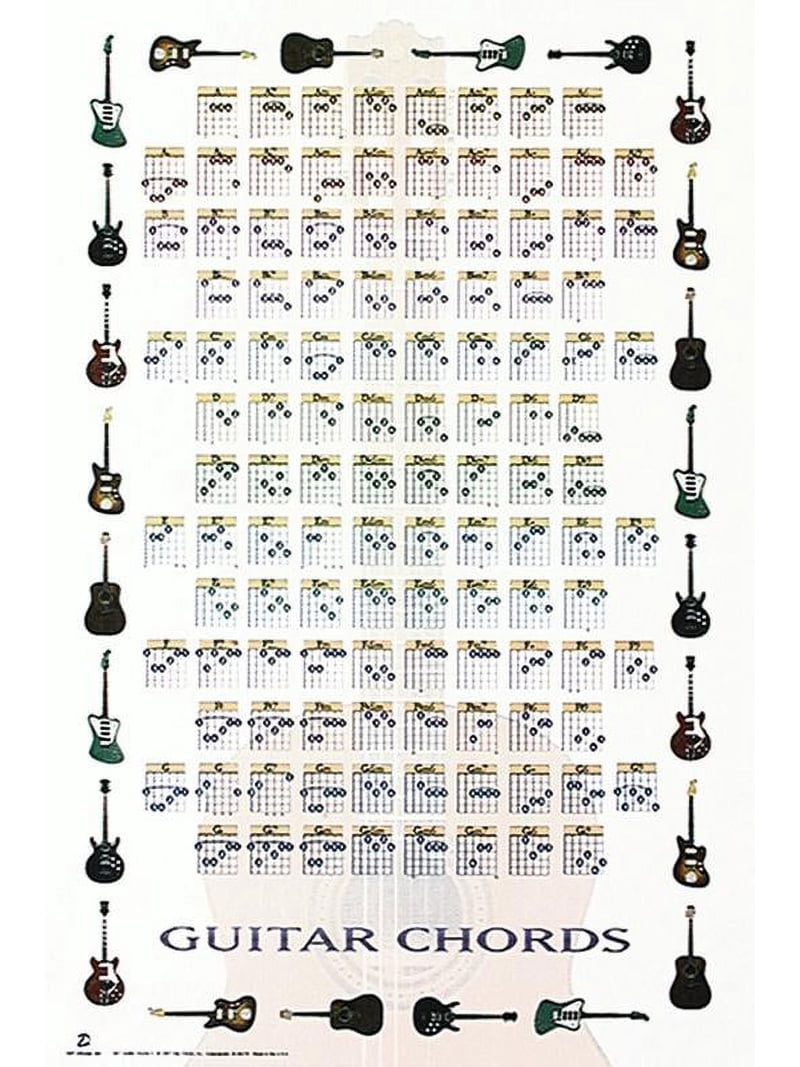 Guitar Chords II - Learn to Play Guitar Wall Poster, 22.375