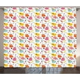 thumbnail image 1 of Ambesonne Guitar Curtains 2 Panel Set, Summer Festival Colorful, 108" x 90", Multicolor, 1 of 3