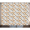 thumbnail image 1 of Ambesonne Guitar Curtains 2 Panel Set, Realistic Instruments, 108" x 84", Pale Orange Brown White, 1 of 3