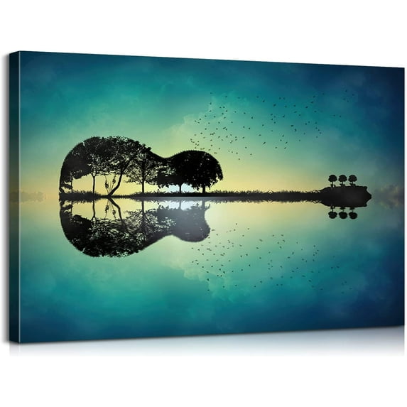 Guitar Decor Guitar Poster Guitar Wall Art Music Posters Music Decor Music Wall Art Guitar Art Guitar Canvas Guitar Posters for Walls Music Wall Decor Music Art for Living Room Decor 12x18
