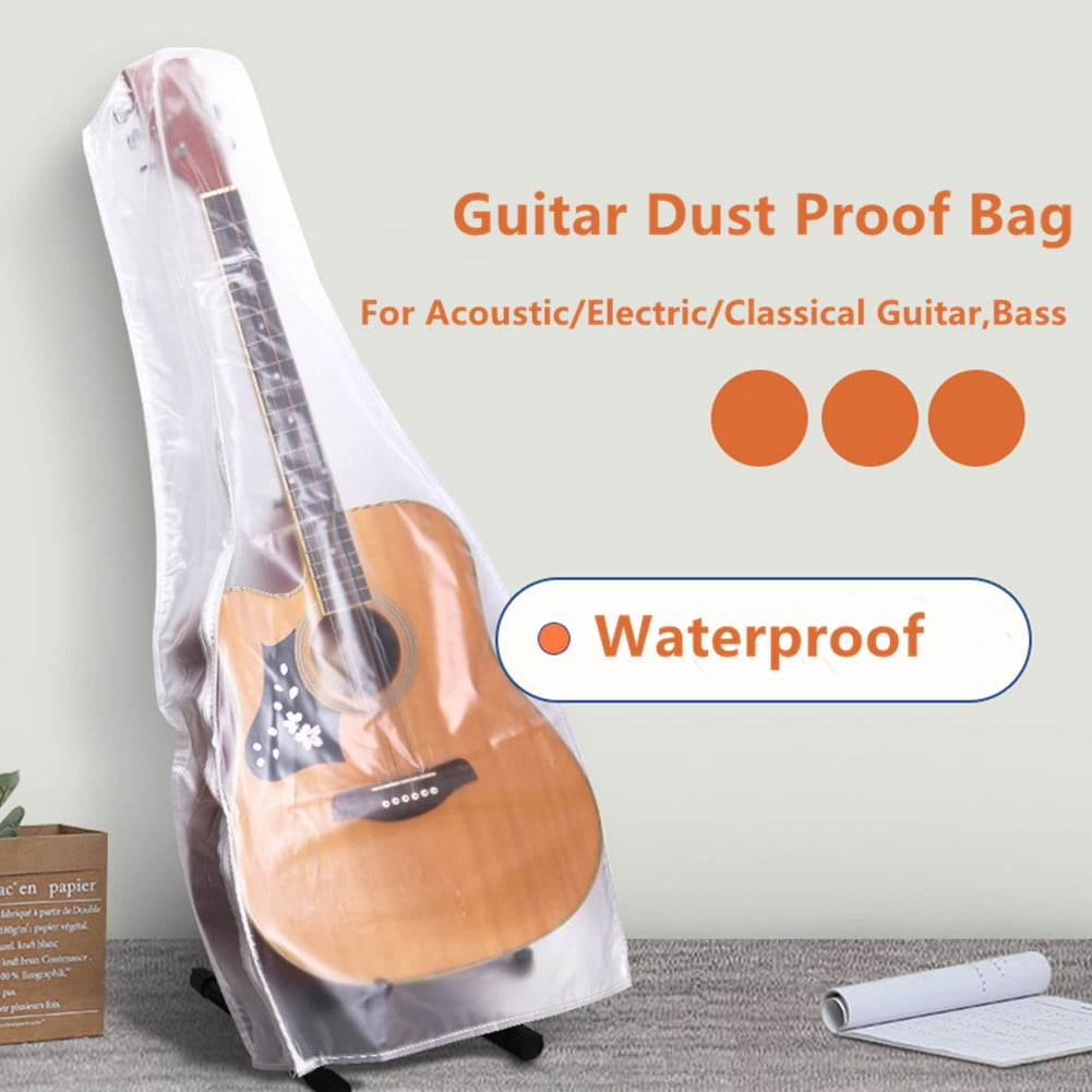 Guitar Dust Cover Storage Transparent/Silver For Acoustic Electric