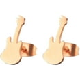 thumbnail image 1 of Guitar Earring Earrings Stud Fender Stainless Steel Long Hair Black Gold Silver Music Metal Shred Passion Love Dangle Thrash Goth Punk Style Emo, 1 of 4