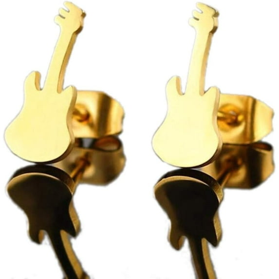Guitar Earrings Musical Instrument Rock Band Inspired Fender Stud For Women Men Jewelry