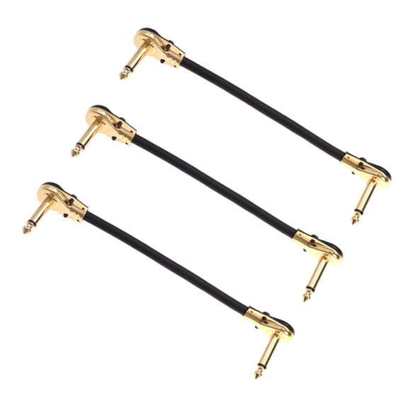 Guitar Effect Pedal Cable 15/20/30cm 1/4 Plug Right Angles Patches Cable Musical Instrument Patches Cord Noiseless Cable