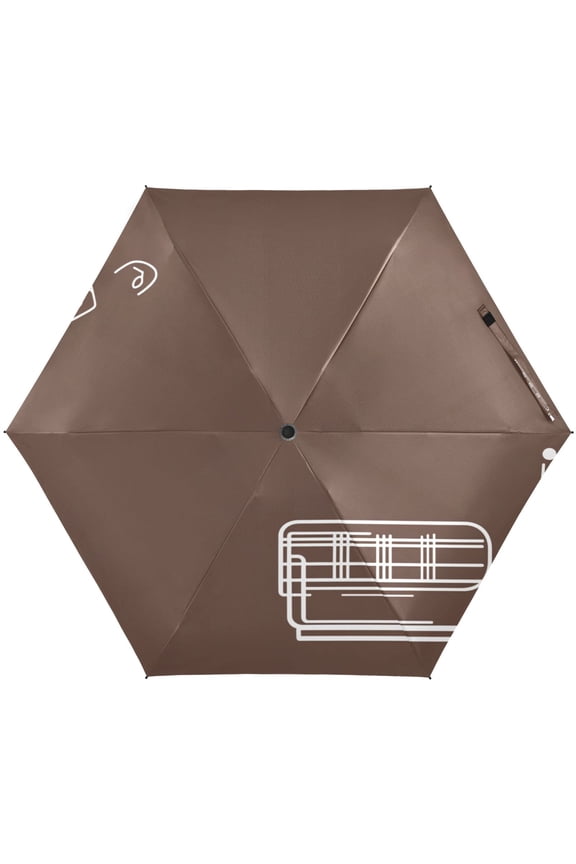 Guitar Element Design Umbrellas for Sun Auto Open Close UV50+ Waterproof 5-Fold Compact Fiberglass Frame