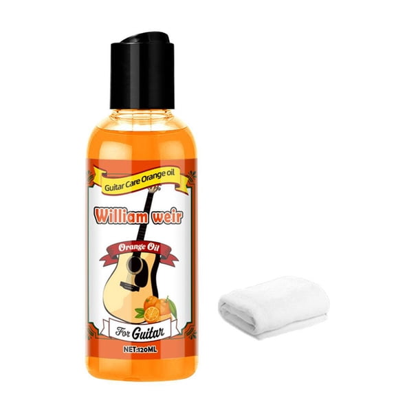 Guitar Fingerboard Care Orange Oil & Fretboard Conditioner- Wood Instrument Care Kit with Microfiber Cloth for Rosewood & Ebony Bass, Violin, Ukulele - Hydrates & Restores