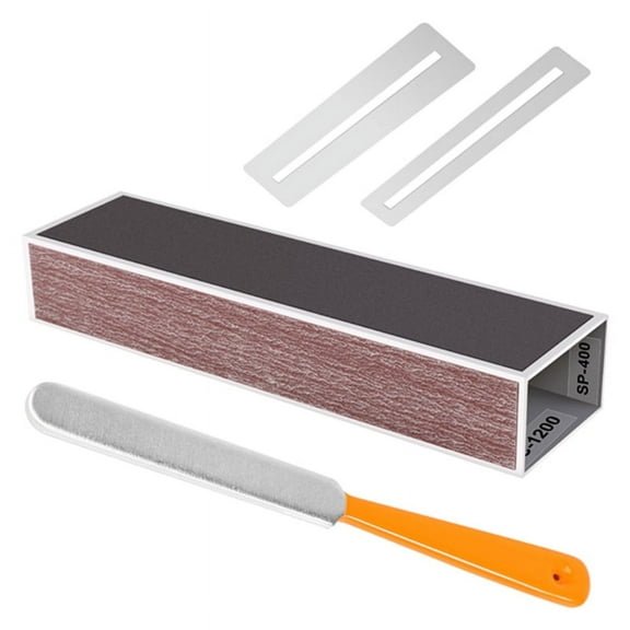 Guitar Fingerboard Luthier Tool - Guitar Fret Crowning Luthier File, Fret Leveling Beam Sanding Leveler Beam and Fingerboard Guard Protectors,Orange & Silver