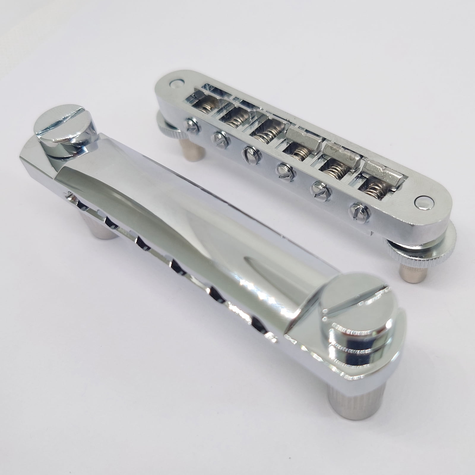 Guitar Fixed Saddle Bridge Tailpiece Set with ABR-1 Style Tune-O-Matic Bridge Chrome for ABR LP SG EPi Electric Guitars
