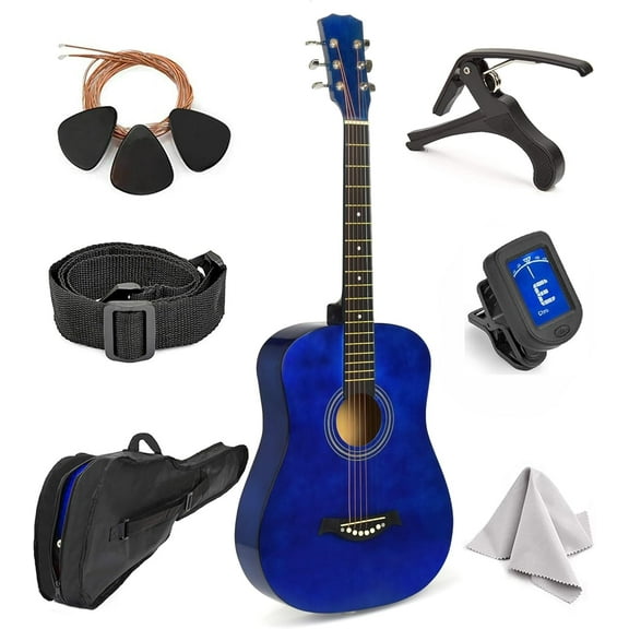 Guitar For Kids By 30” Beginner Guitar For Learners- Accoustic String Starter Kit: Guitar Bag, Tuner, Strap, Extra Strings, Picks, Wash Cloth, Capo