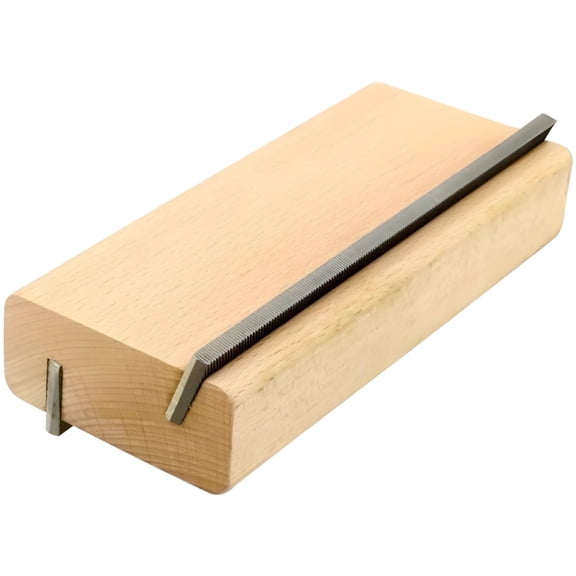 Guitar Fret Chamfering File, Fret Finishing File, 2-in-1 with Wooden Handle, Efficient Dual Blades, Ideal for Guitar Neck Maintenance