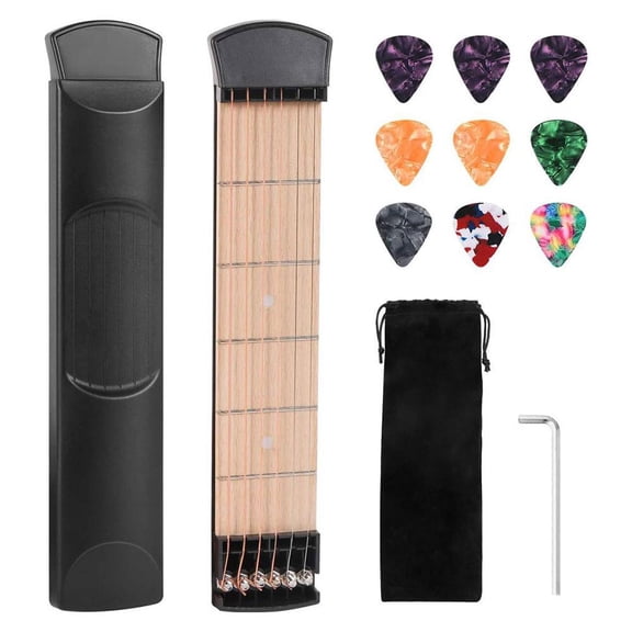 Guitar Fret & Finger Trainer for Beginners and DIY Luthiers - Sturdy Wood, Low Noise, Portable Design