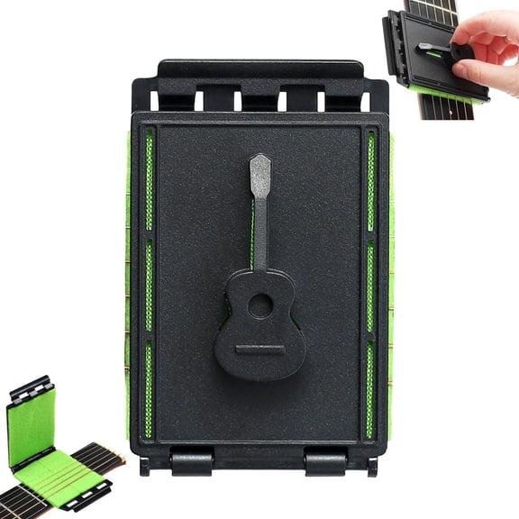 Guitar Fretboard String Cleaner, 10x6.5x2.1cm Cleaning Cloth Tool, Maintaining Accessory For Strings And Fretboard, For Acoustic And Electric Guitar (Green)