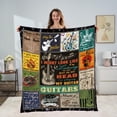 thumbnail image 1 of Guitar Gifts for Men Music Gift Blanket Best Gifts for Music Lovers Lightweight Flannel Blanket Birthday, 1 of 7