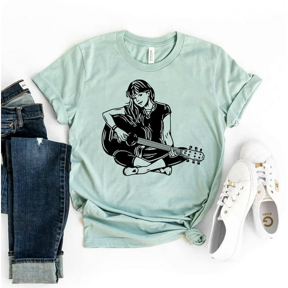 Guitar Girl T-shirt Shirt Player Tee Nashville Top Music City Gift Western Lovers Women's Gifts Funny
